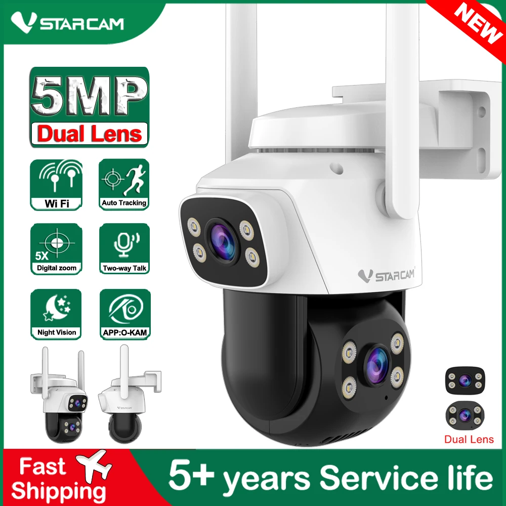 Home Cinema Outdoor - Vstarcam 5.0MP HD デュアルレンズ Wifi PTZ