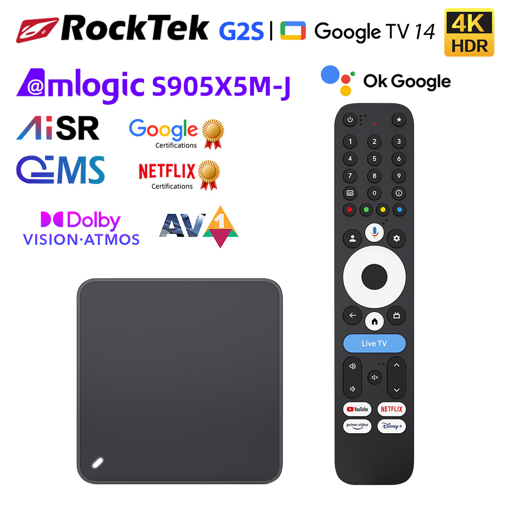 Home Cinema Google - RockTek G2S UHD Google TVボックス Netflix