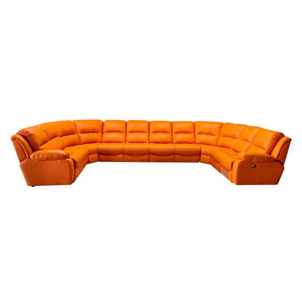 Home Cinema Sofa - 高級特大セクショナルリクライニングソファ、長椅子付き – ホーム電気シアター座席、本革 – シネマルーム用
