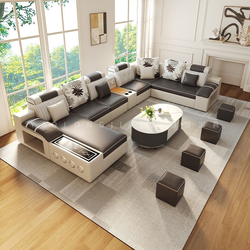 Home Cinema Sofa - 最新のリビングルームソファセット、モダンラグジュアリー、工場価格、ファッショナブルなデザイン、7人掛けカウチ、卸売、格安、レザーソファ