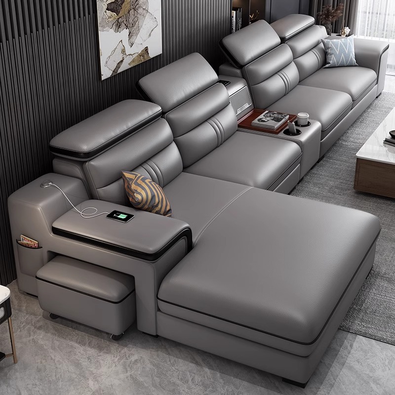 Home Cinema In Small Room - 高級イタリア製小型アパートソファ多機能リクライニングシネマ怠惰なソファレザーデザインフォートゥイユサロン家庭用家具