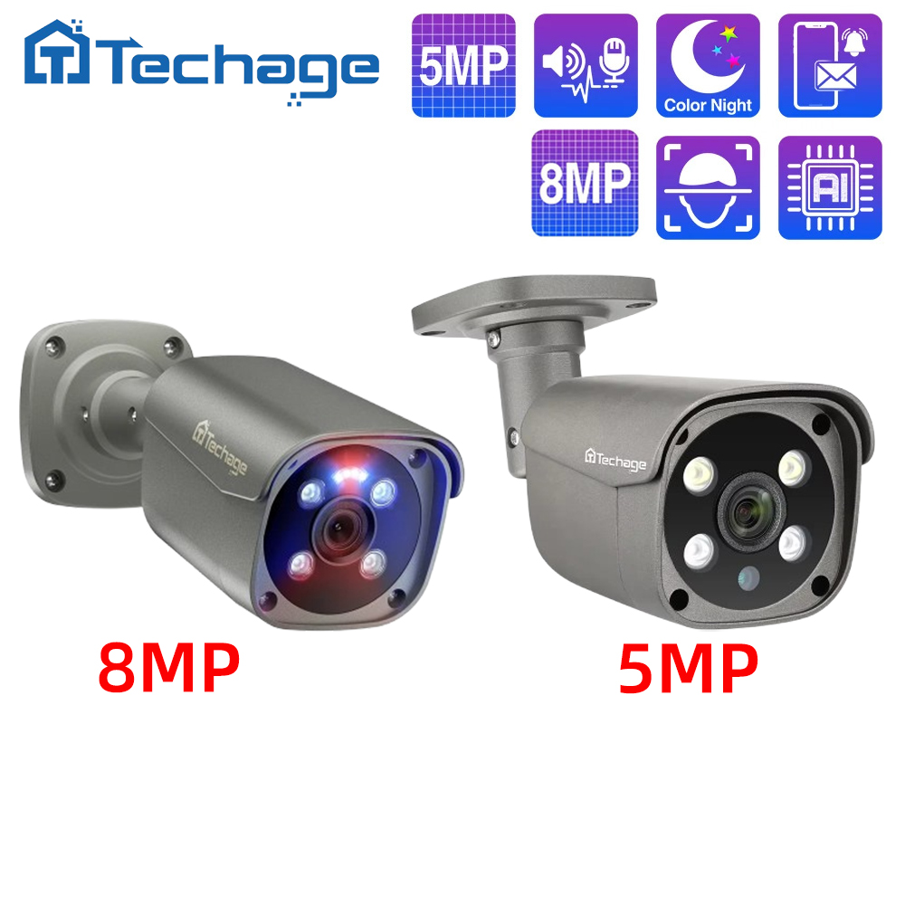 Home Cinema Outdoor - Techage 8MP 5MP 4MP POEカメラ 監視カメラ