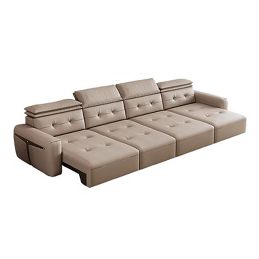 Home Cinema Sofa - MINGDIBAO 本革電動コンバーチブルソファベッド、調節可能なヘッドレスト付き、多機能折りたたみソファベッド、映画鑑賞室用
