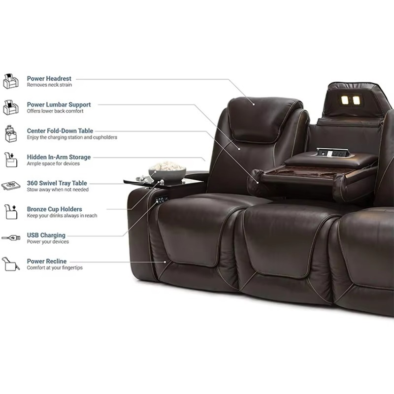 2021年最新デザイン工場直販電動レザーホームシネマシートリ - Home Cinema Sofa のレビューと価格