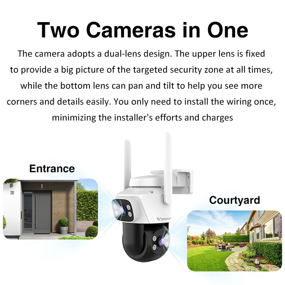 Vstarcam 5.0MP HD デュアルレンズ Wifi - Home Cinema Outdoor のレビューと価格