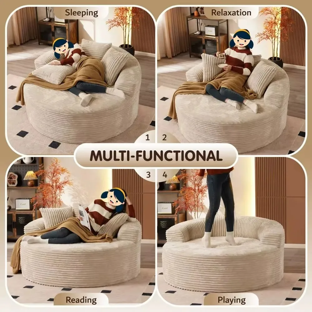 ラウンド型組み合わせソファ　プラッシュコーデュロイ生地　リビ - Home Cinema Sofa のレビューと価格