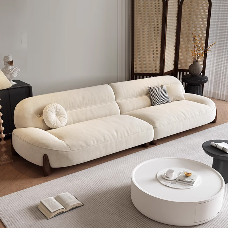 イタリアのミニマリストライトラグジュアリークリームスタイルソ - Home Cinema Sofa のレビューと価格
