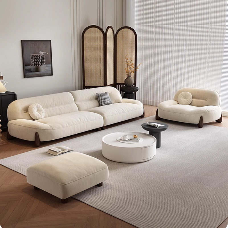 イタリアのミニマリストライトラグジュアリークリームスタイルソ - Home Cinema Sofa のレビューと価格