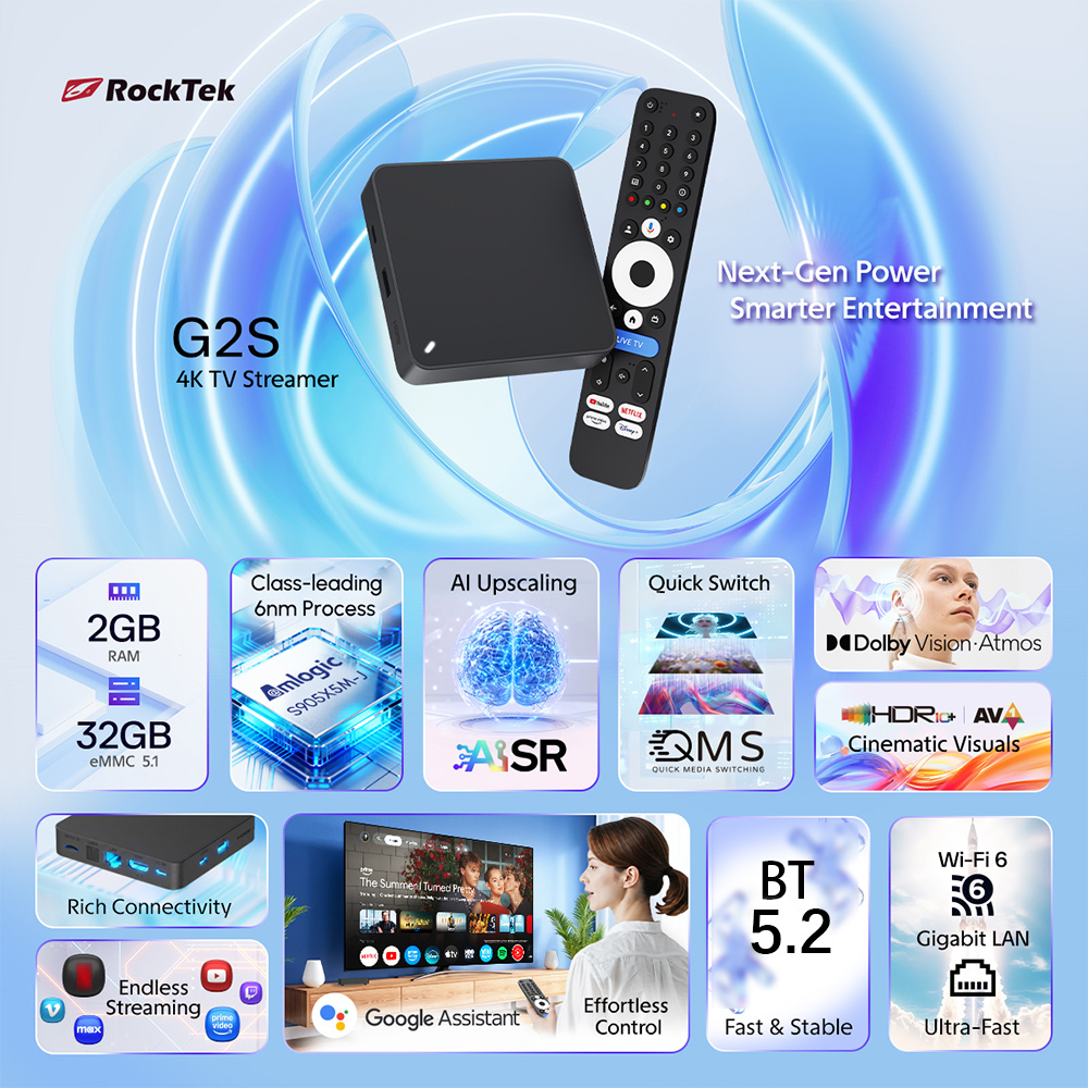 RockTek G2S UHD Google TVボックス  - Home Cinema Google のレビューと価格