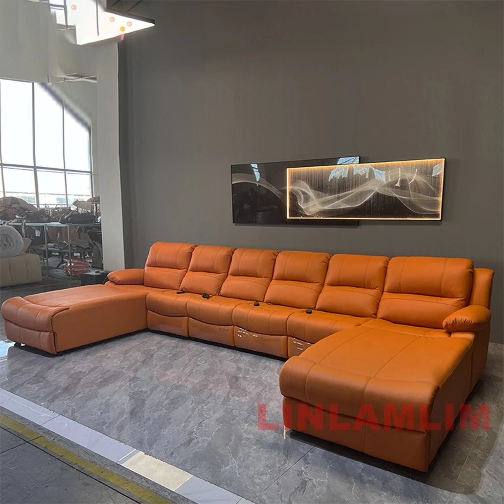 高級特大セクショナルリクライニングソファ、長椅子付き – ホ - Home Cinema Sofa のレビューと価格