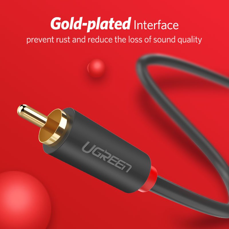 Ugreen-オーディオケーブルオス-オス,金メッキ,2m, - Home Cinema Tv のレビューと価格
