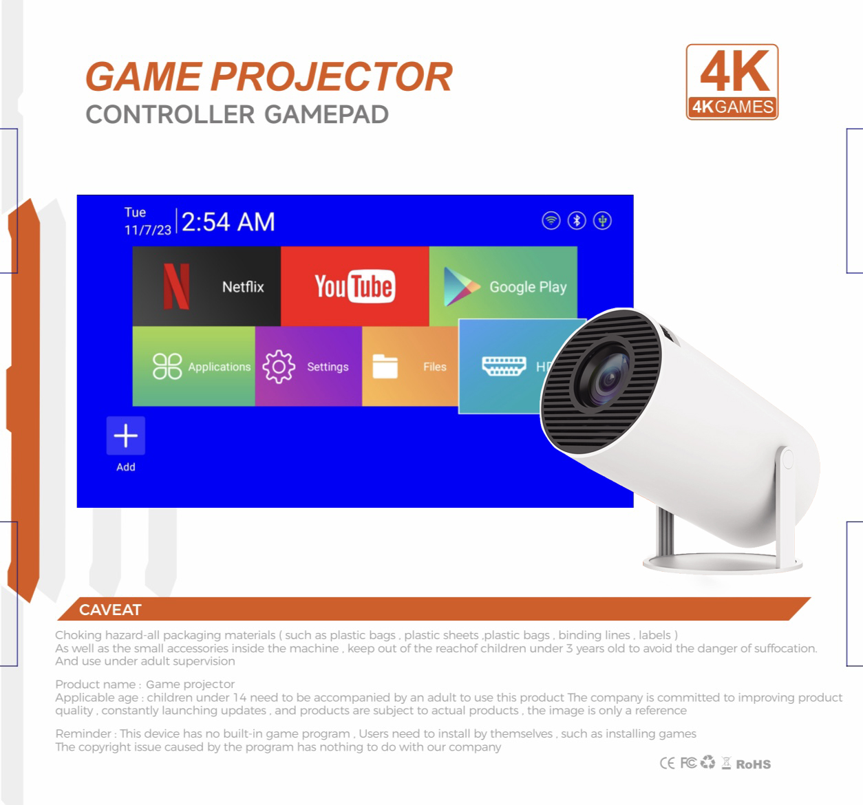 3D ゲームプロジェクター 2 in 1 F300 コントロ - Netflix Home Cinema のレビューと価格