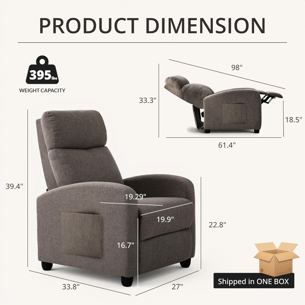 モダンな手動プッシュバックリクライニングチェア、調節可能なシ - Home Cinema Sofa のレビューと価格