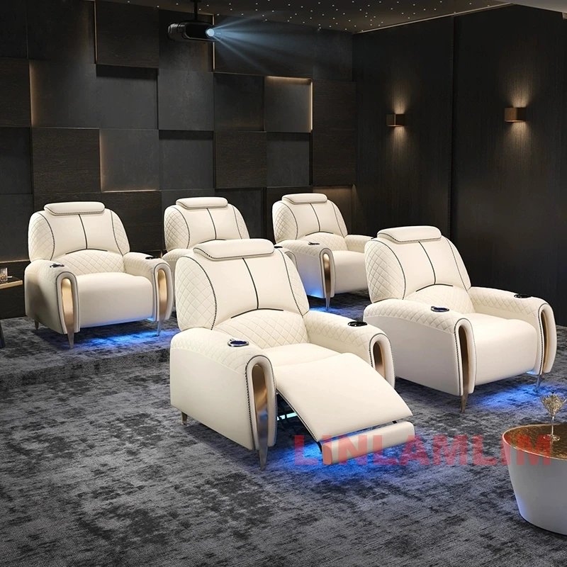 高級電動リクライニングシアター座席ソファ – LED照明、U - Home Cinema Sofa のレビューと価格