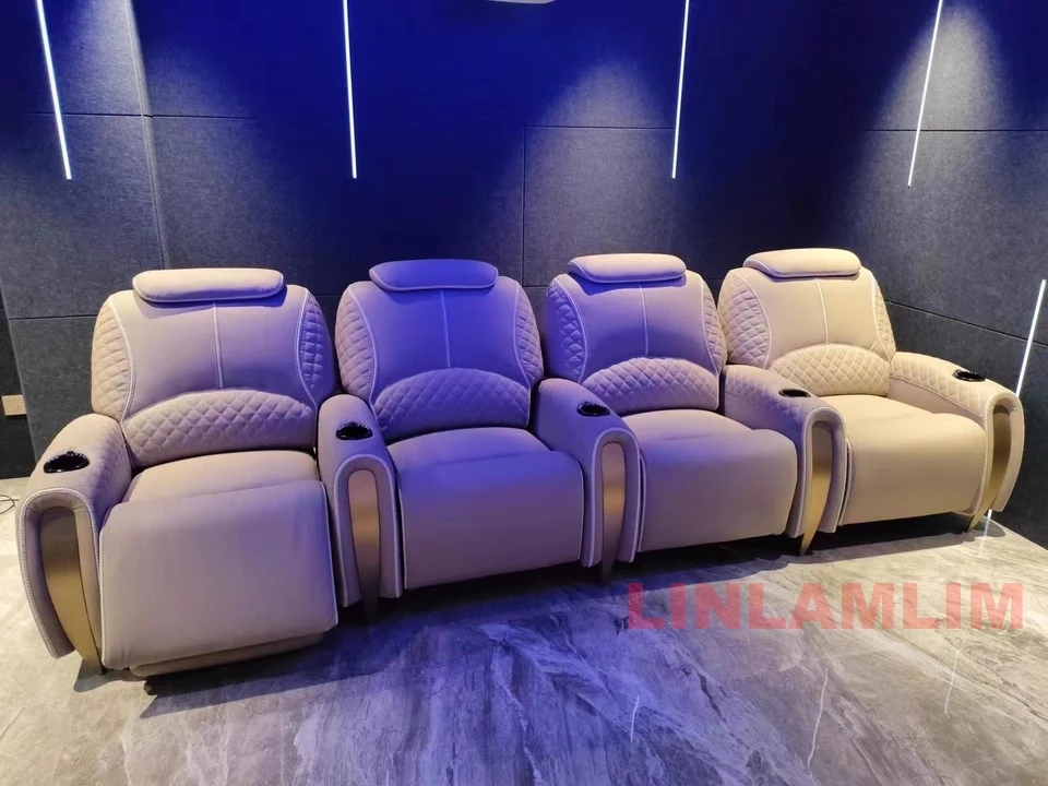 高級電動リクライニングシアター座席ソファ – LED照明、U - Home Cinema Sofa のレビューと価格