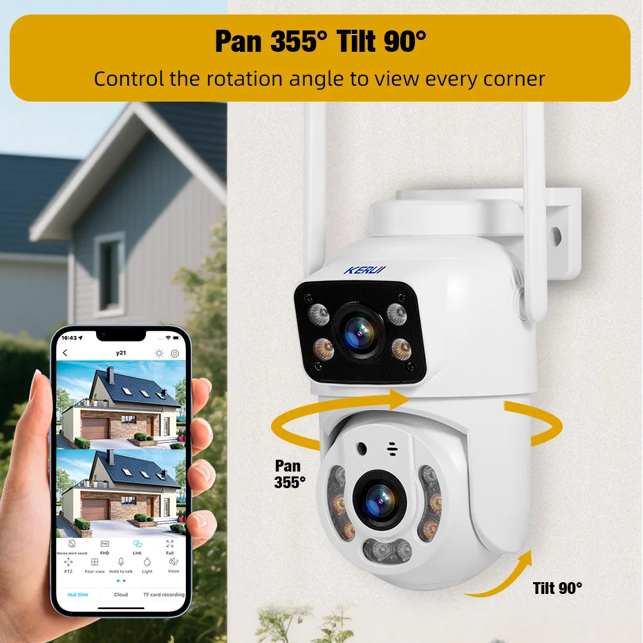 KERUI デュアルレンズHD 10MP 5K PTZ Wi - Home Cinema Outdoor のレビューと価格