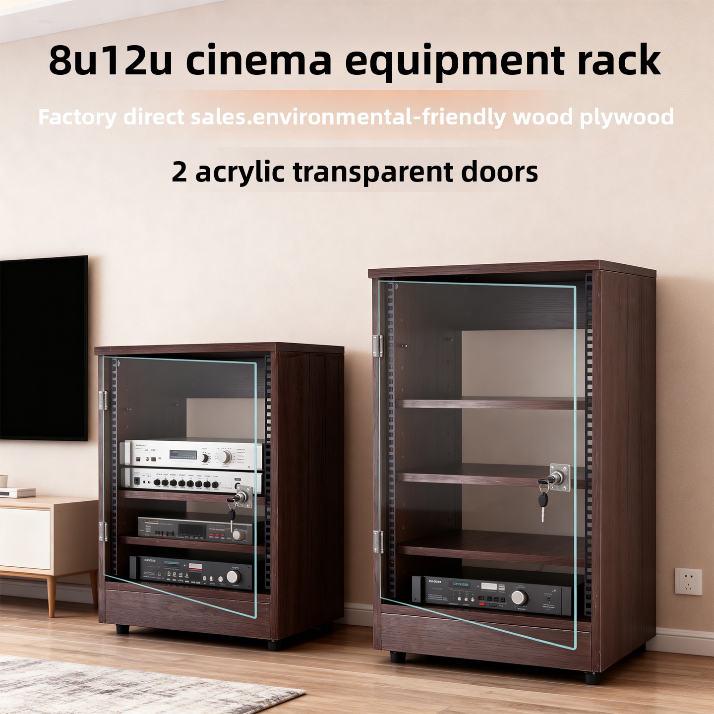 前面透明扉付き8U～16Uアンプキャビネット 家庭用 KTV - Home Cinema Outdoor のレビューと価格