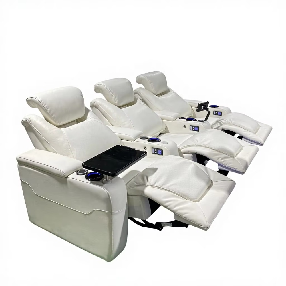 モダンな電動リクライニングソファ、調節可能なレザー電動リクラ - Home Cinema Sofa のレビューと価格