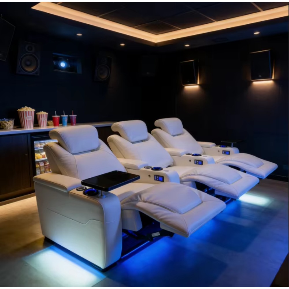 モダンな電動リクライニングソファ、調節可能なレザー電動リクラ - Home Cinema Sofa のレビューと価格