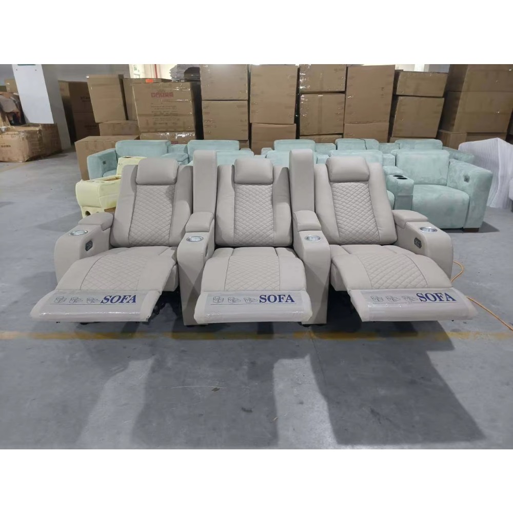 モダンな電動リクライニングソファ、調節可能なレザー電動リクラ - Home Cinema Sofa のレビューと価格