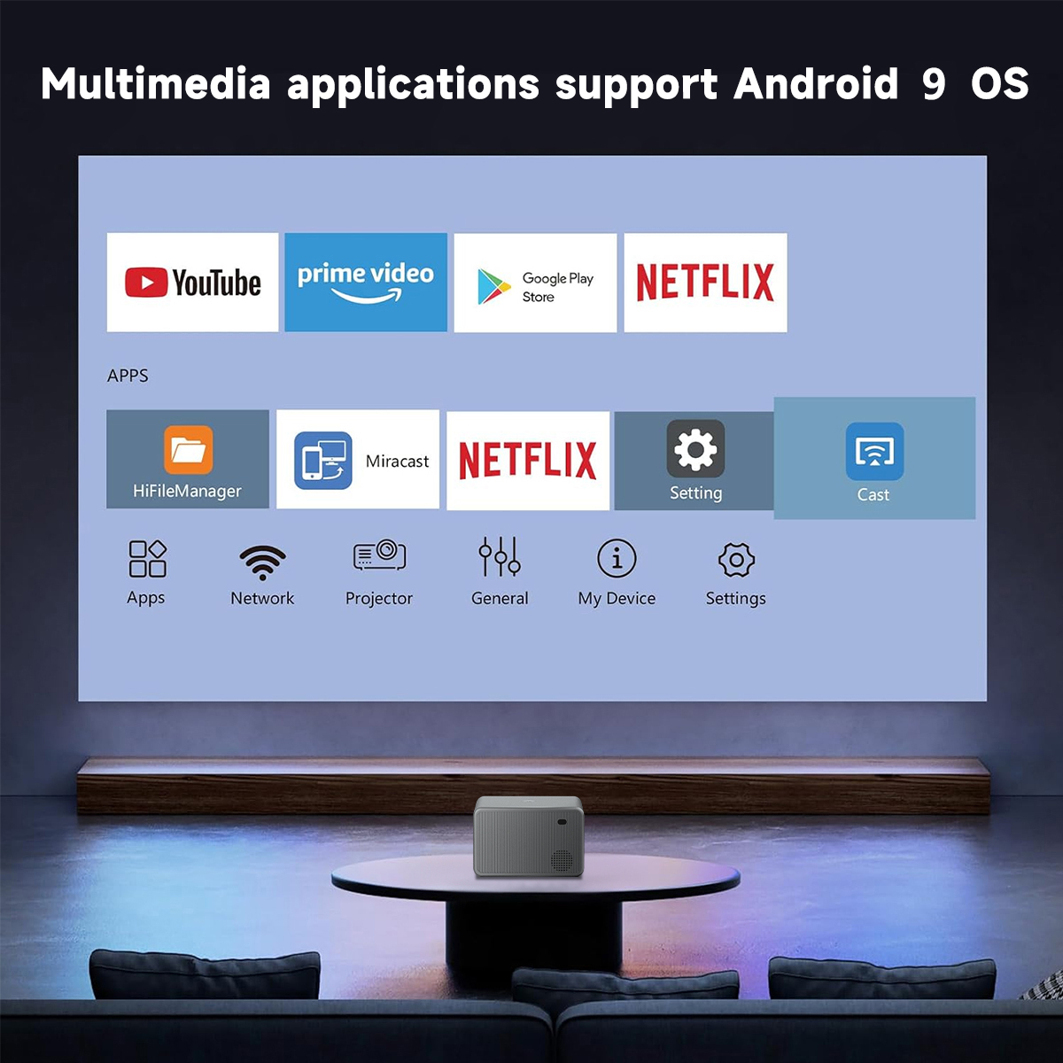 ミニポータブルフルHDプロジェクター 屋外LED Andro - Home Cinema Tv Screen のレビューと価格