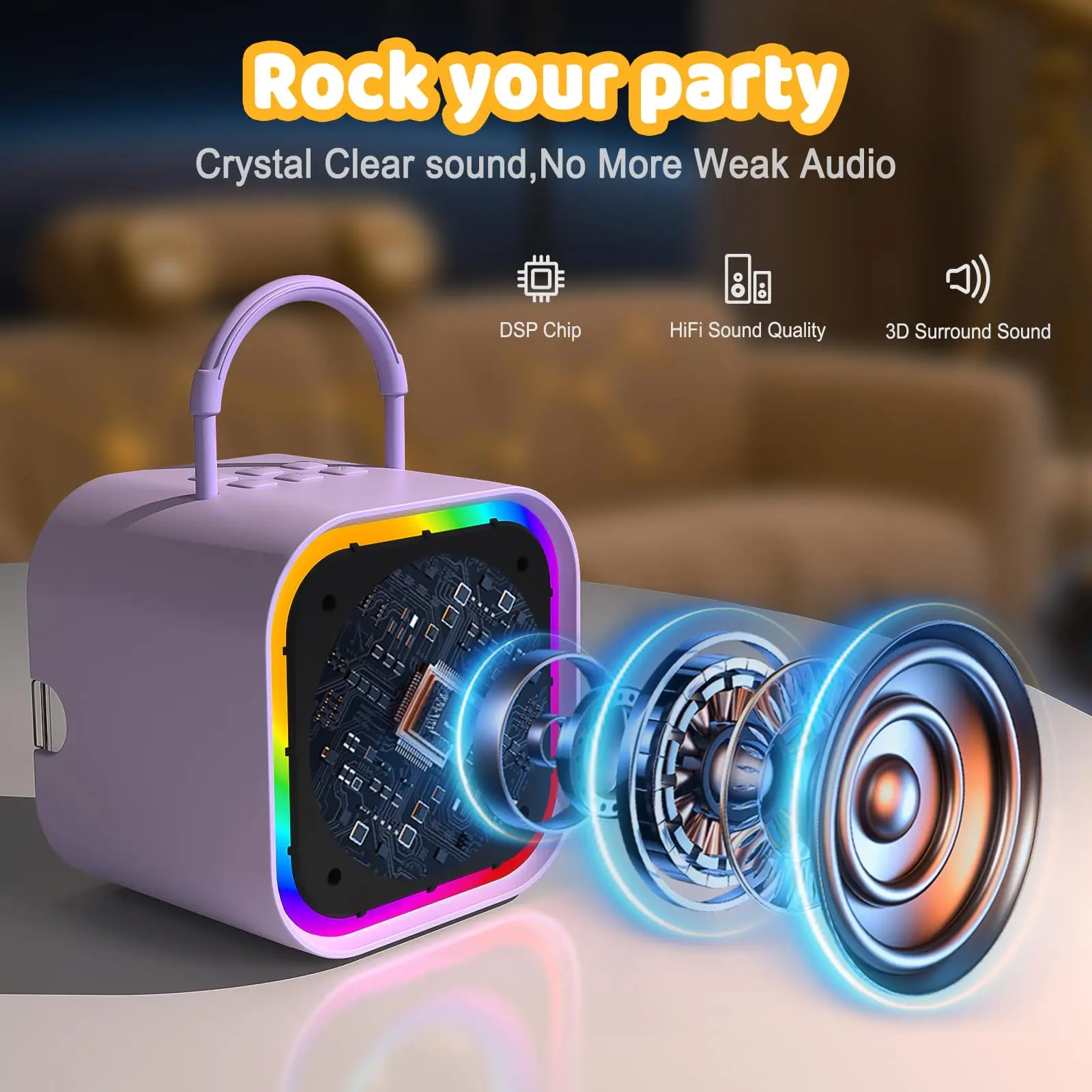 デュアルワイヤレスマイクカラオケ Bluetooth マイク - Home Cinema In Small Room のレビューと価格